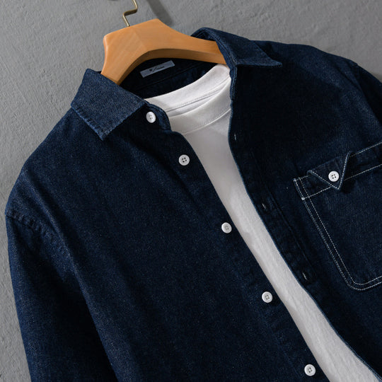 Herren Denim-Overshirt im Hemdjacken-Stil mit aufgesetzter Brusttasche und Relaxed-Fit Shop Nory