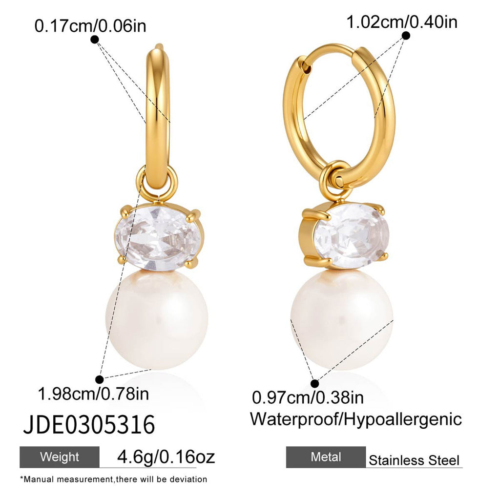 Damen Ohrhänger mit eleganten Perlen- und Zirkonia-Details Shop Nory
