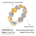 Damen Statement-Ring aus hypoallergenem Edelstahl mit elegantem Blätterdesign Shop Nory