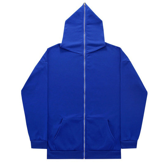 Unisex nan minimalistisch strukturierter Kapuzenzipper mit spitzer Kapuze, Kängurutasche und verstärkten Bündchen Shop Nory