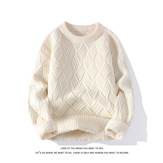 Damen grobgestrickter Oversize-Pullover mit Zopfmuster und elastischem Rippbund Shop Nory
