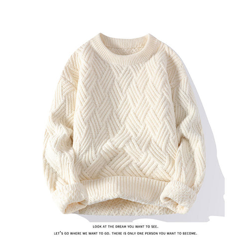 Damen grobgestrickter Oversize-Pullover mit Zopfmuster und elastischem Rippbund Shop Nory