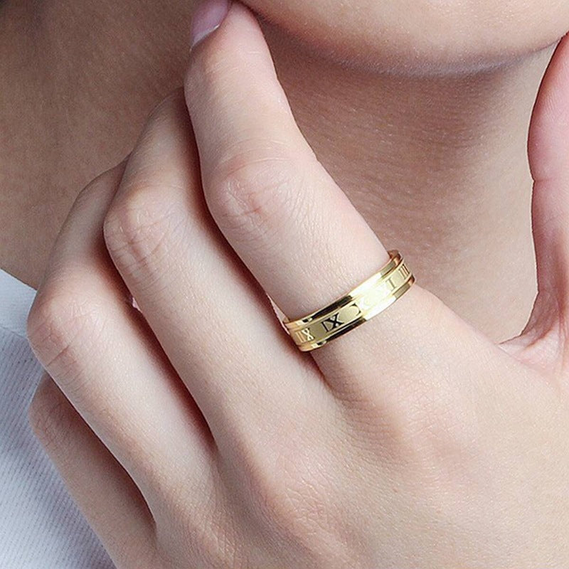 Herren Ring mit kunstvoller römischer Zifferngravur Shop Nory 1782268851