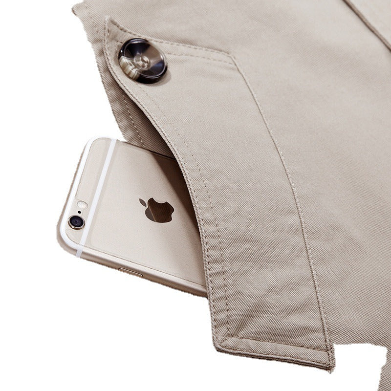 Herren mittellanger Kapuzenparka mit kariertem Innenfutter und verdeckter Zip‑Knopfleiste Shop Nory