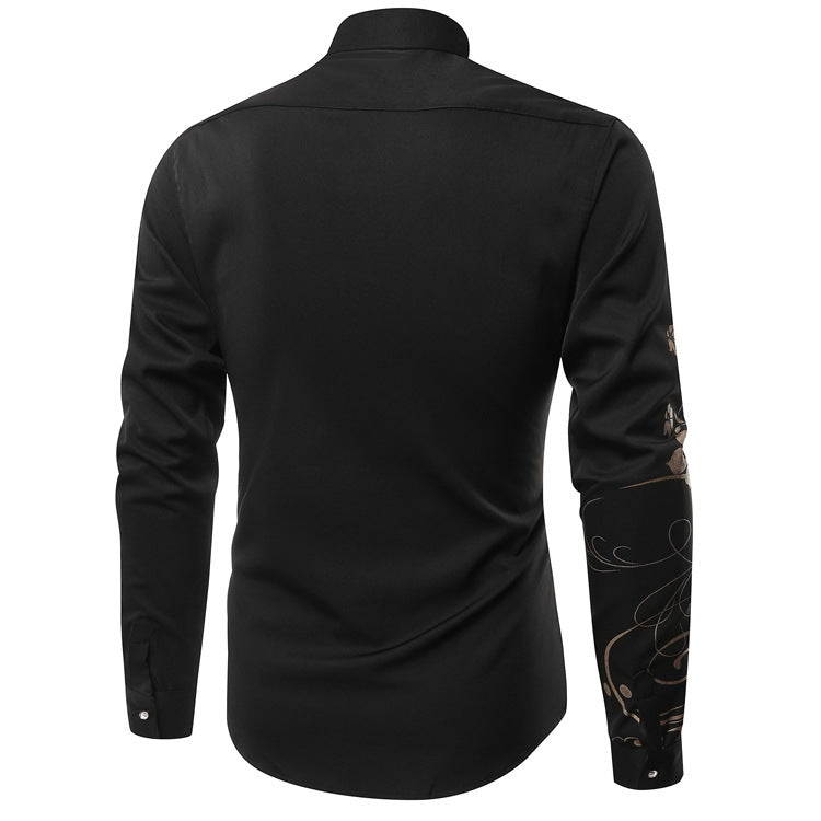 Herren Slim-Fit Hemd mit floralem Allover-Print, Langarm und Stretch-Baumwollmix Shop Nory