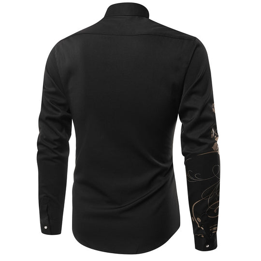Herren Slim-Fit Hemd mit floralem Allover-Print, Langarm und Stretch-Baumwollmix Shop Nory
