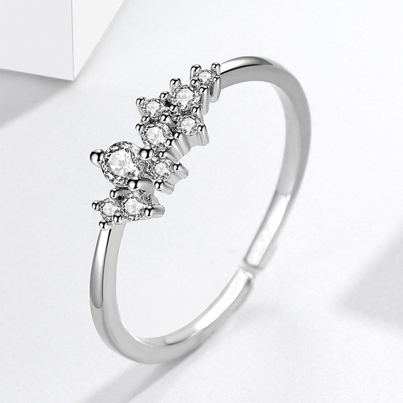 Damen stilvoller Ring mit funkelnden Kristallakzenten Shop Nory