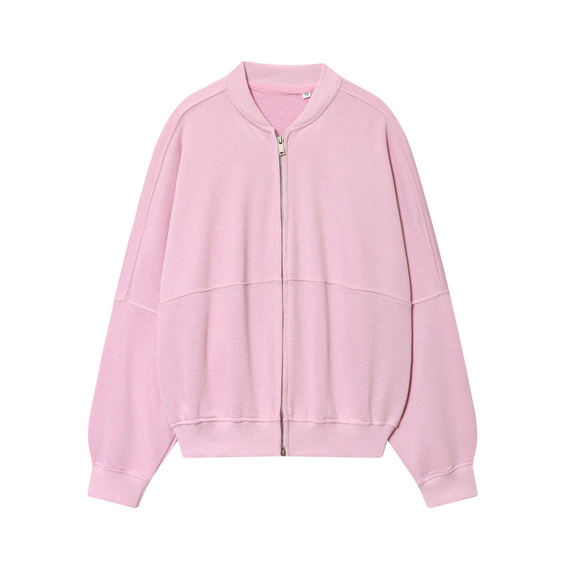 Damen Oversize-Sweatjacke mit Zwei-Wege-Reißverschluss und geripptem Bund Shop Nory