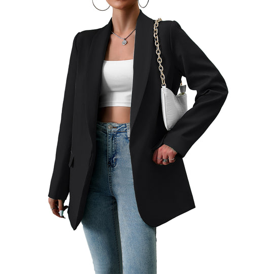 Damen nan langer Oversize-Blazer mit schmaler Reverslinie und soften Schulterpolstern Shop Nory