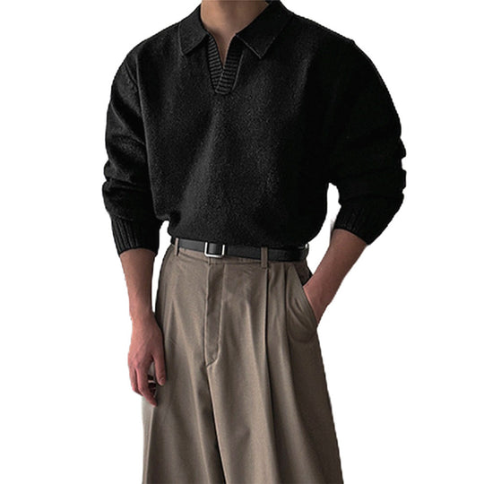Herren Modischer Grobstrickpullover mit Stehkragen Shop Nory