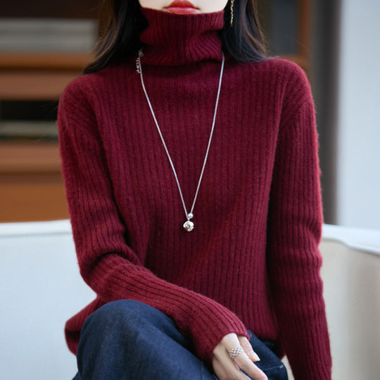 Damen Schlanker Feinstrick-Rollkragenpullover mit feiner Rippenstruktur und kaschmirähnlicher Haptik Shop Nory