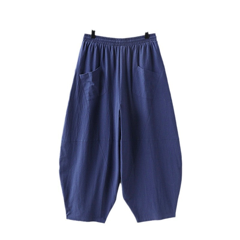 Damen Leichte Haremshose mit weitem Bein und elastischem Bund Shop Nory