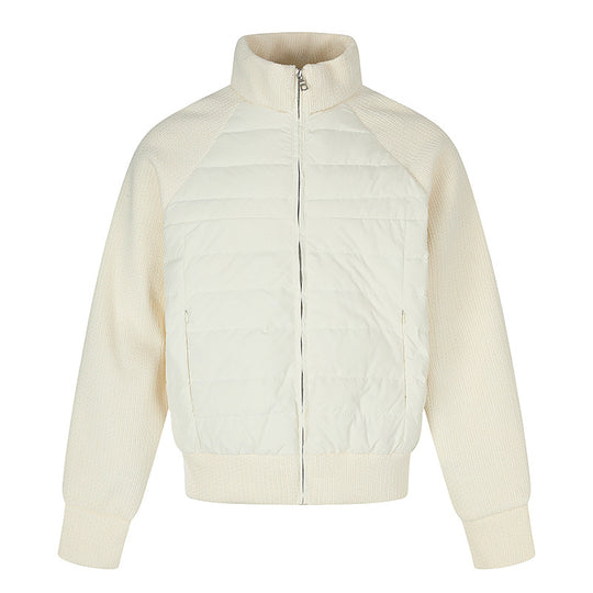 Damen gesteppte Strick‑Blend Bomberjacke mit Stehkragen und Raglanärmeln Shop Nory