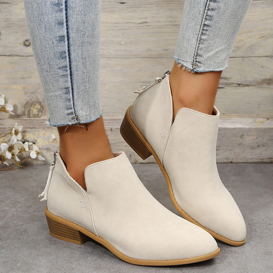 Damen elegante Stiefeletten mit modischem Reißverschluss und komfortablem Fußbett Shopnory