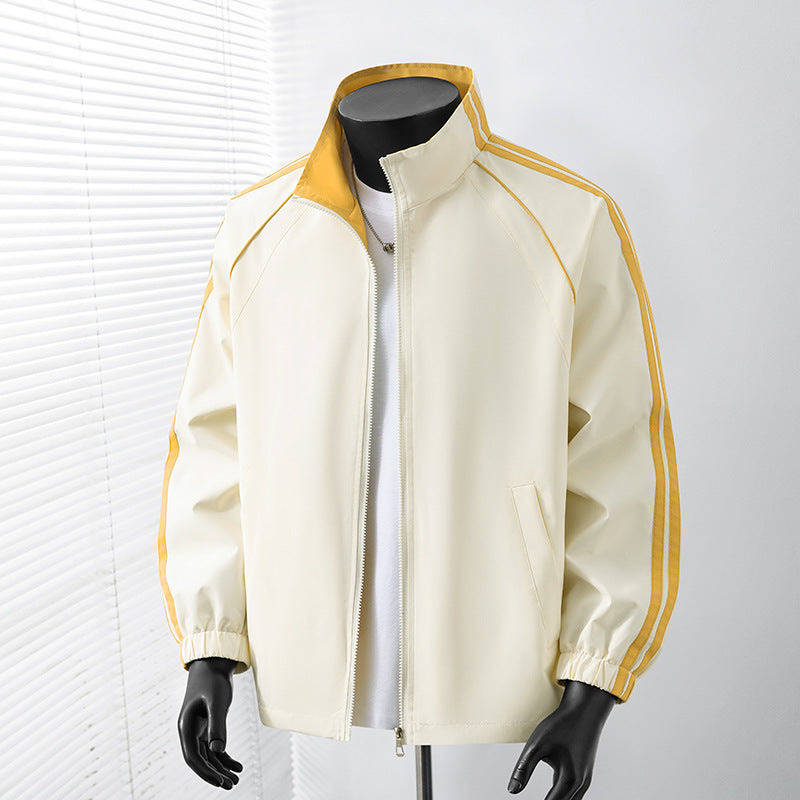 Herren Leichte Track‑Blousonjacke mit Stehkragen und Kontraststreifen Shop Nory