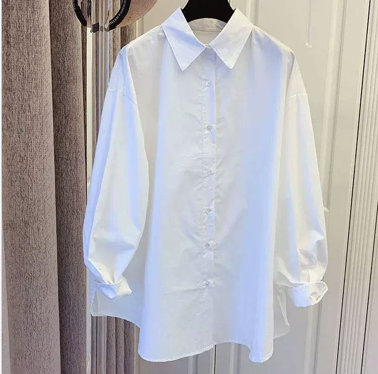 Damen Lässige Baumwollbluse mit Puffärmeln Shop Nory