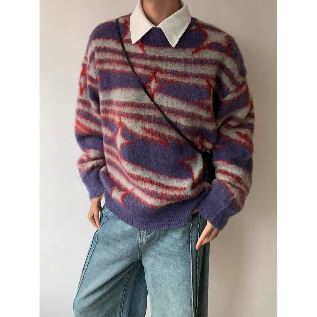 Damen Modischer Grobstrickpullover mit grafischem Muster Shop Nory