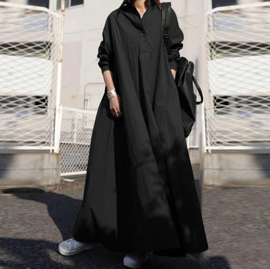 Damen Oversize-Hemdblusenkleid in A-Linie mit Hemdkragen Shop Nory