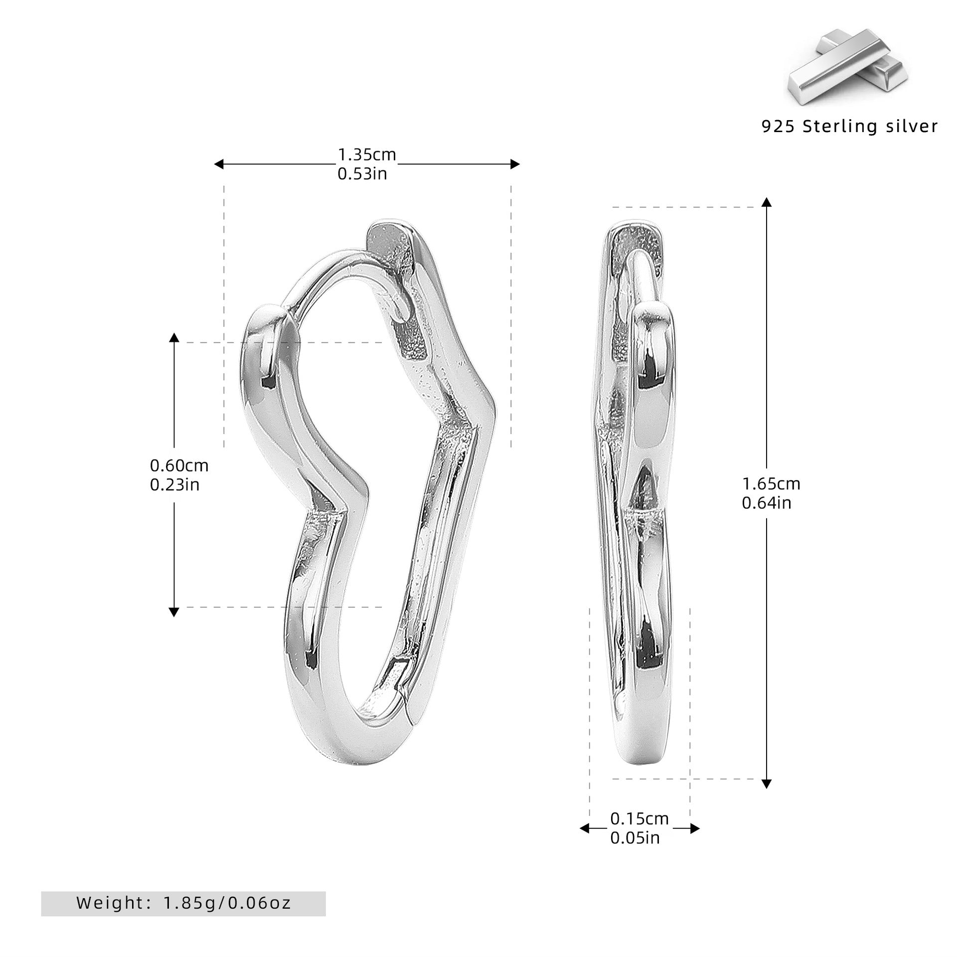Damen Ohrhänger im stilvollen geschwungenen Design aus hochwertigem 925 Sterling Silber Shop Nory
