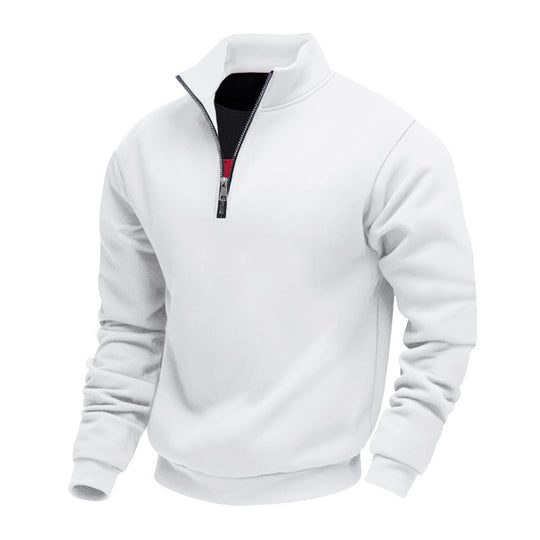 Herren Sweatpullover mit halbem Reißverschluss und atmungsaktiver Struktur