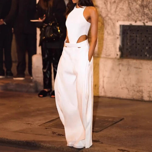 Damen Elegantes Cut-Out Jumpsuit mit Hochbund