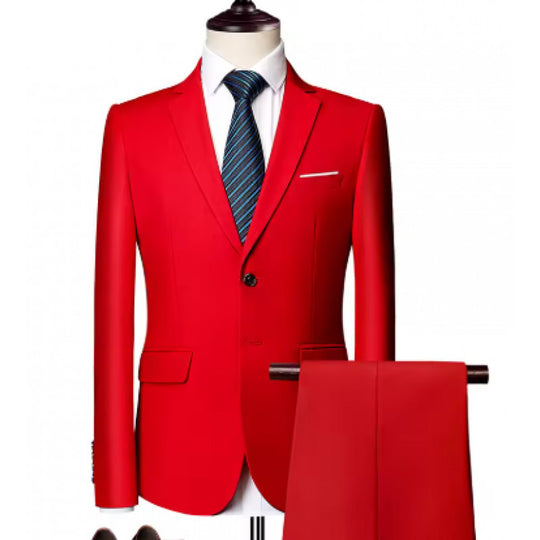 Herren Taillierter Zweiteiler-Anzug mit schmalem Revers und Ein-Knopf-Verschluss Shop Nory