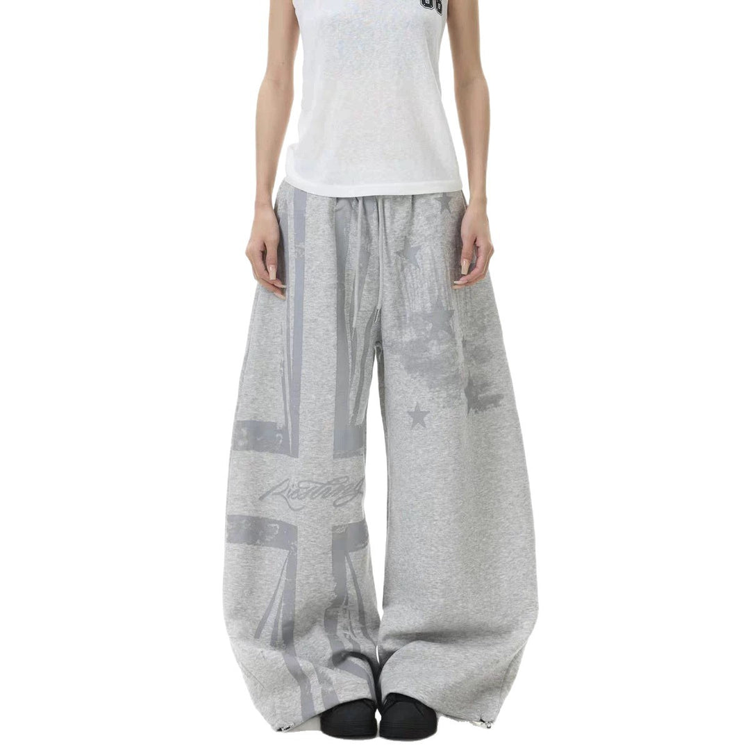 Damen Lässige Übergröße Sweatpants mit grafischen Designelementen Shop Nory