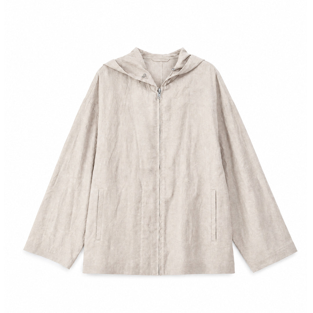 Damen Leichte Kapuzenjacke aus Leinen Shop Nory