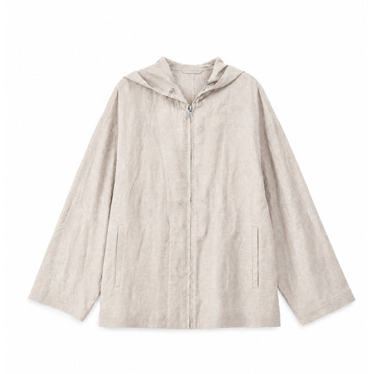 Damen Leichte Kapuzenjacke aus Leinen Shop Nory