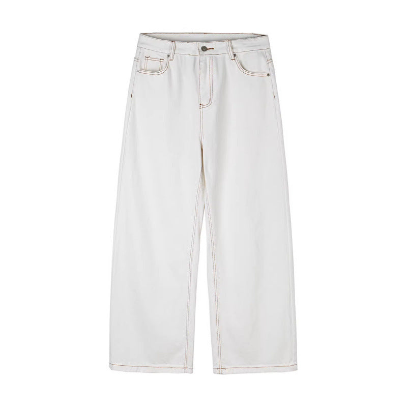 Damen Weite High-Waist Culotte-Jeans mit sichtbaren Kontrastnähten Shop Nory