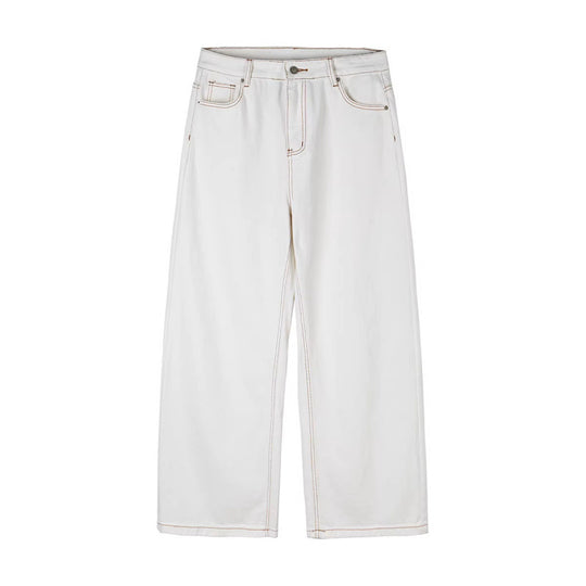 Damen Weite High-Waist Culotte-Jeans mit sichtbaren Kontrastnähten Shop Nory