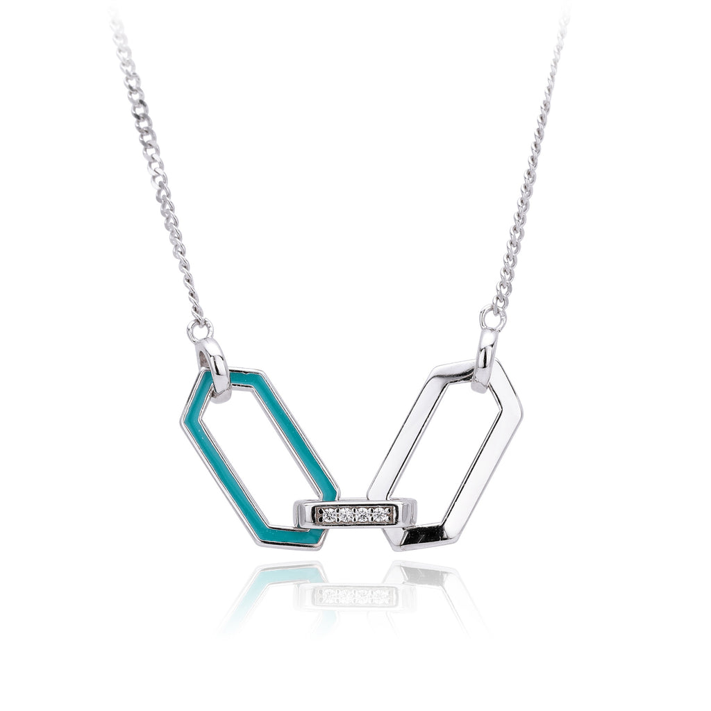 Damen Designer-Halskette aus 925 Sterling Silber mit funkelndem Zirkon Shop Nory