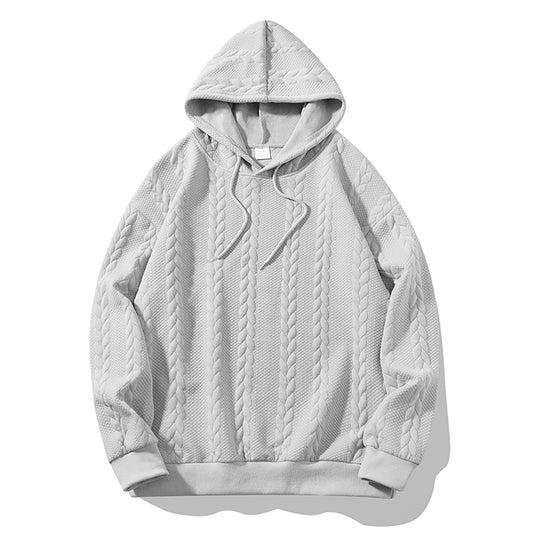 Herren Kapuzenpullover mit erhabenem Flechtrelief und weichem Innenfutter Shop Nory