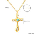 Damen stilvolle Kreuz-Halskette mit funkelnden Zirkonia-Elementen Shop Nory