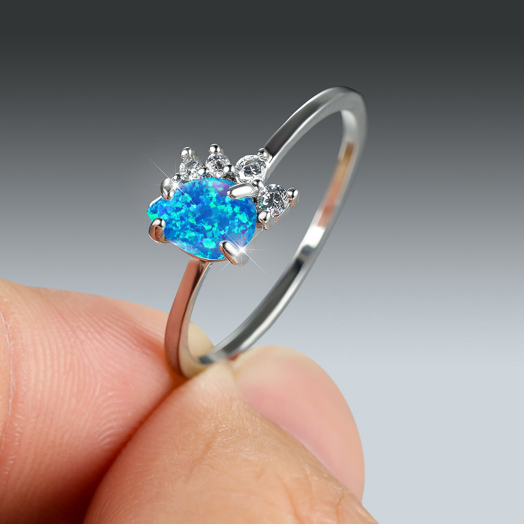 Damen Schmuckring mit funkelndem Opal und kristallinem Design Shop Nory