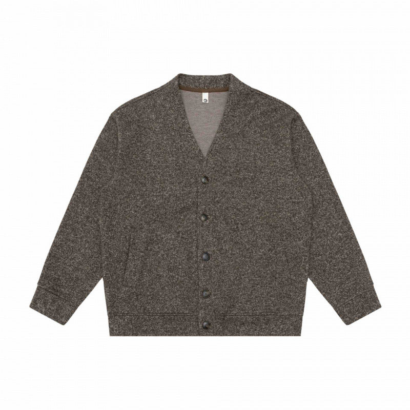 Unisex Oversize-Strickcardigan mit V‑Ausschnitt, durchgehender Knopfleiste und aufgesetzten Eingrifftaschen Shop Nory