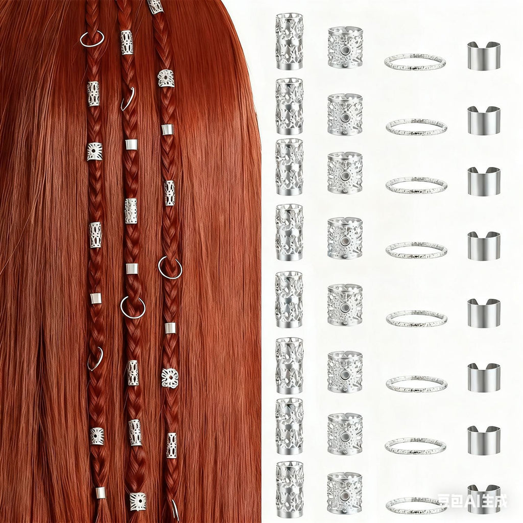 Damen Haaraccessoires Set mit eleganten Zopfverzierungen und Metallringen Shop Nory
