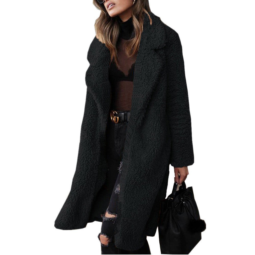 Damen nan kuscheliger Teddy-Mantel mit Oversize-Schnitt und hohem Reverskragen Shop Nory
