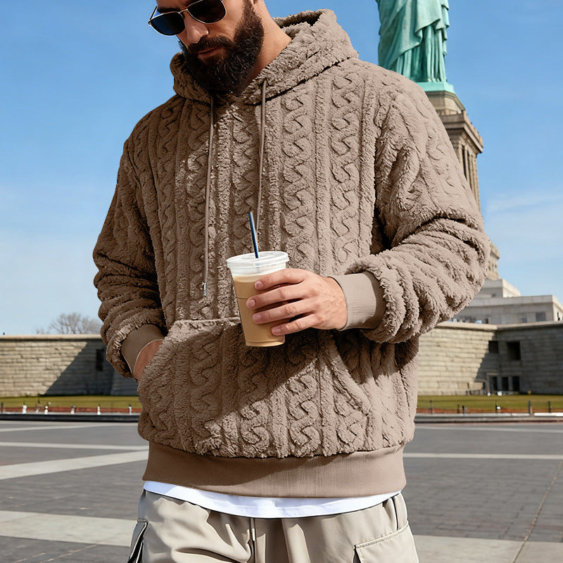 Herren Gefütterter Sherpa‑Hoodie mit Zopfmuster und Kapuze Shop Nory