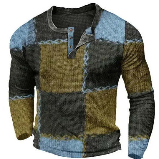 Herren Sportliches Langarmshirt mit Knopfleiste Shop Nory