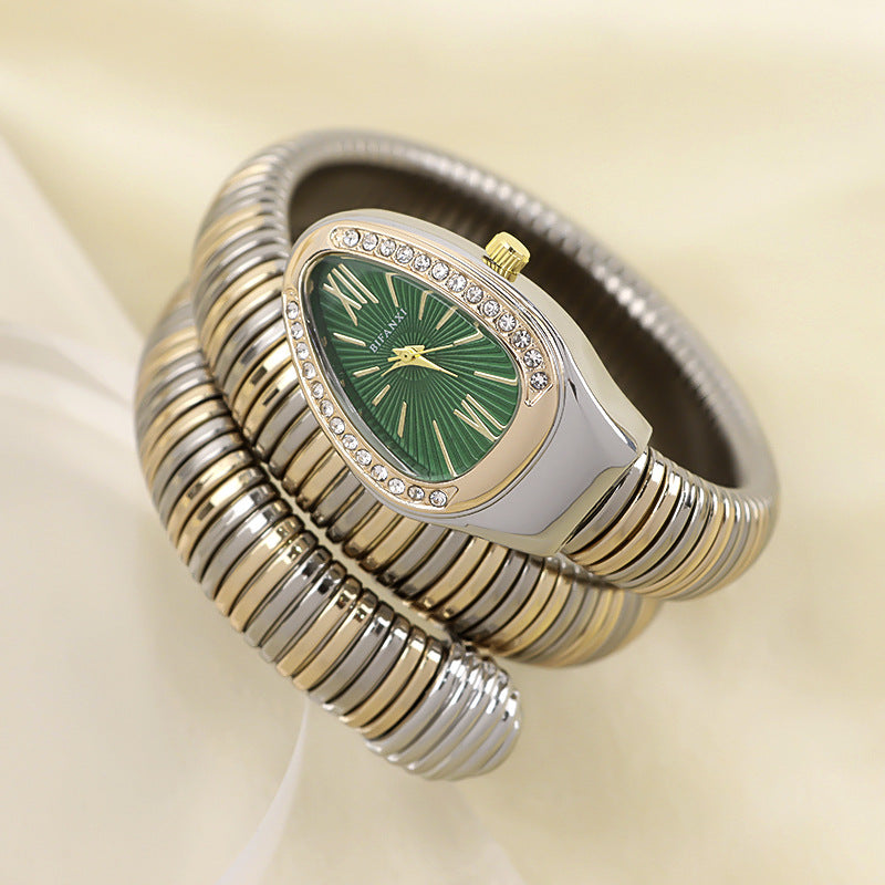 ShopNory | Schlangenuhr mit Quarzbewegung und Persönlichem Armband