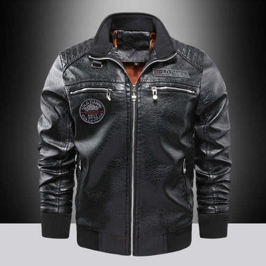 Herren Kunstleder-Pilotenblouson mit Reißverschluss, Brusttaschen und Rippbündchen Shop Nory