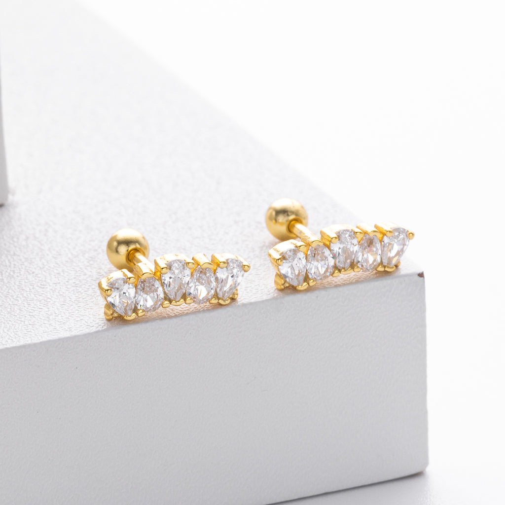 Damen Ohrstecker mit luxuriösem Zirkonbesatz aus hochwertigem 925 Sterling Silber Shop Nory
