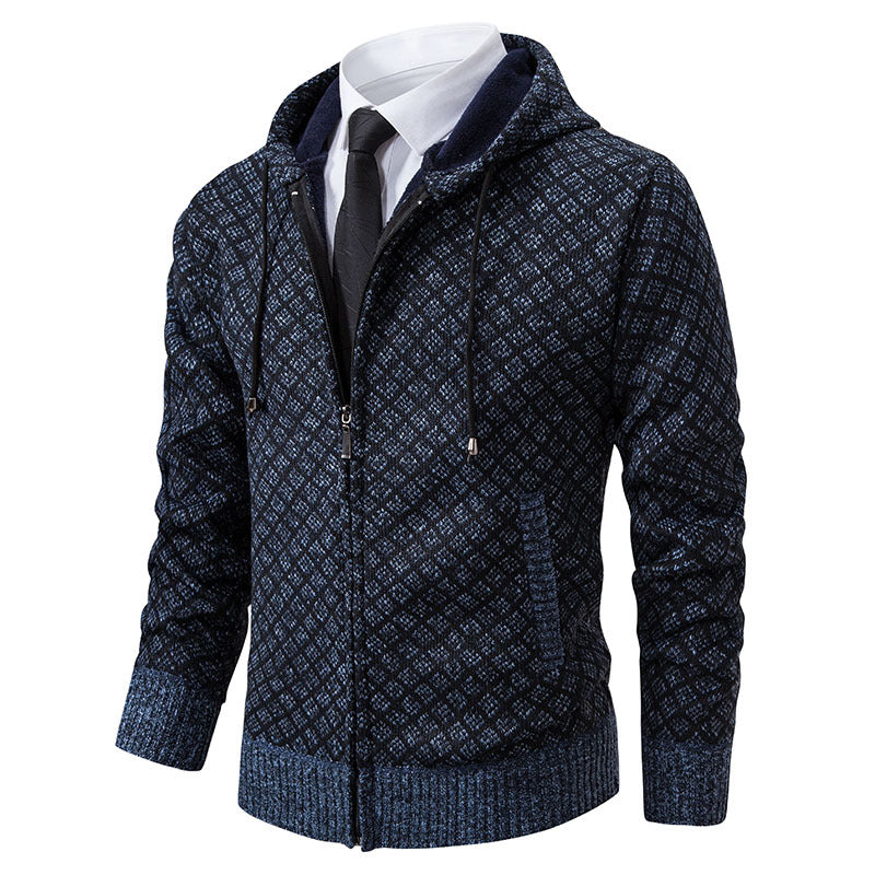 Herren modische Sweatjacke mit Kapuze und elegantem Muster