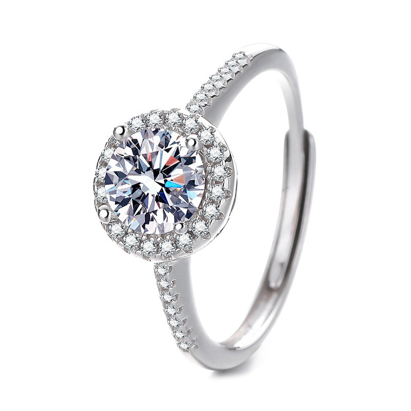 Damen Ring mit funkelndem Kristall und filigraner Verzierung Shop Nory