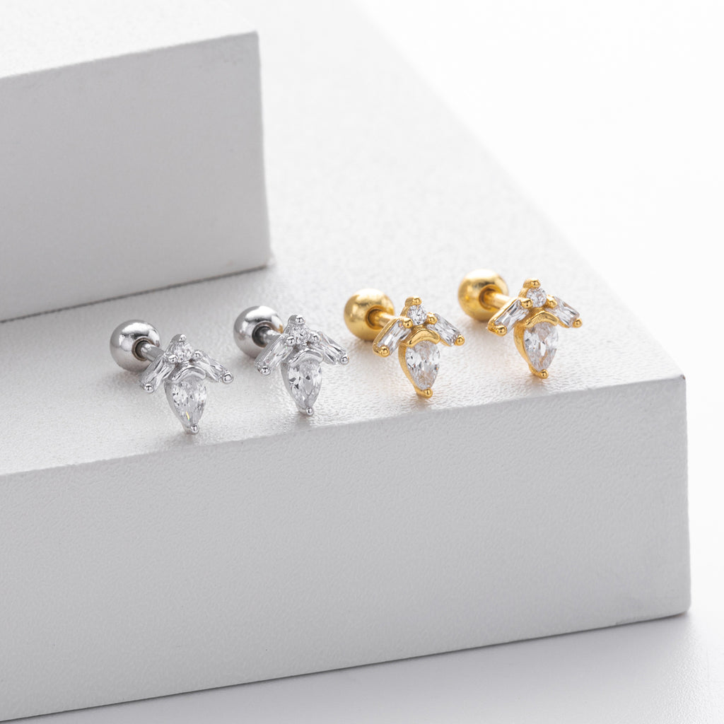 Damen Ohrstecker mit funkelndem Zirkon-Besatz und elegantem Design Shop Nory