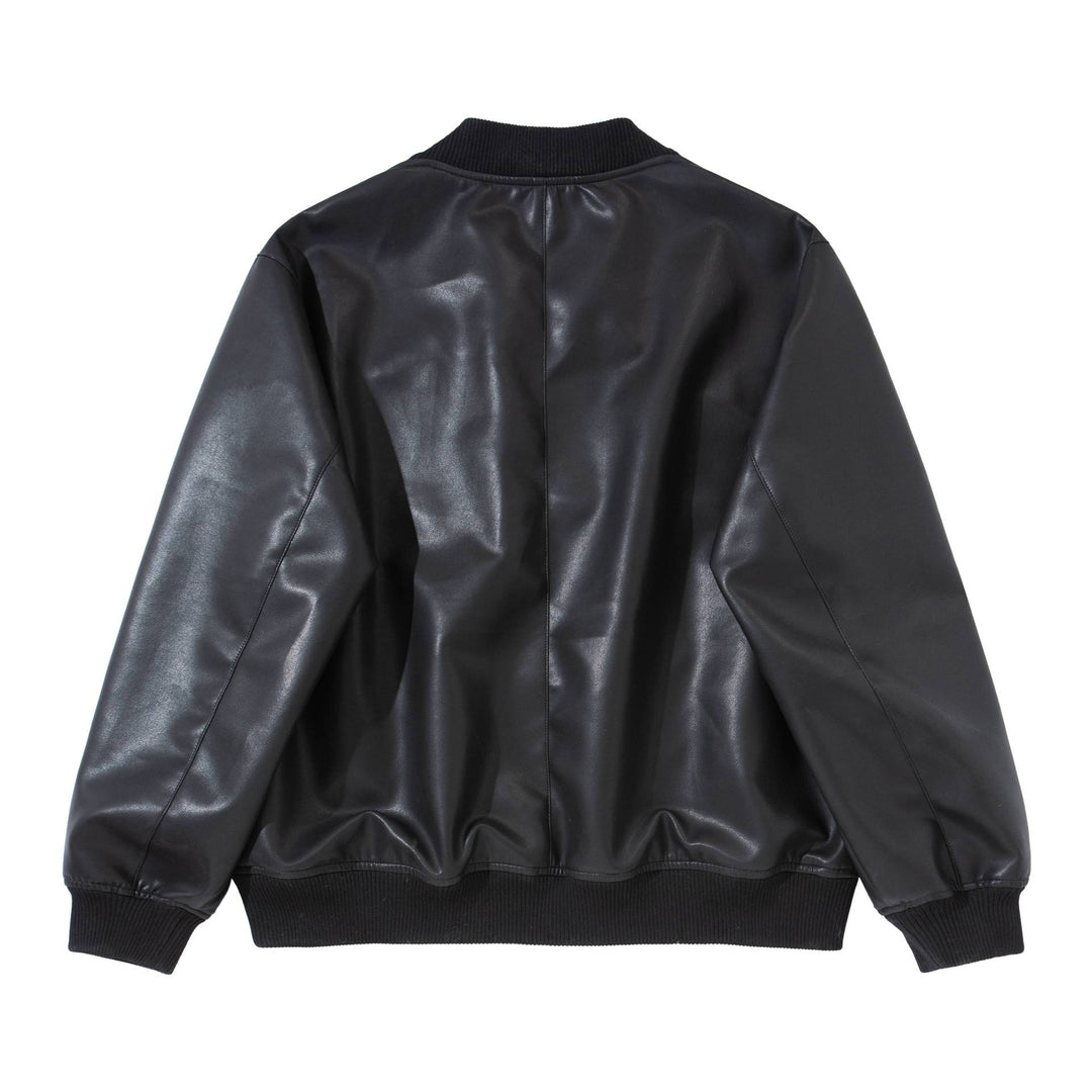 Herren Glattleder‑Bomberjacke mit nahtverdeckter Front und elastischen Rippenbündchen Shop Nory