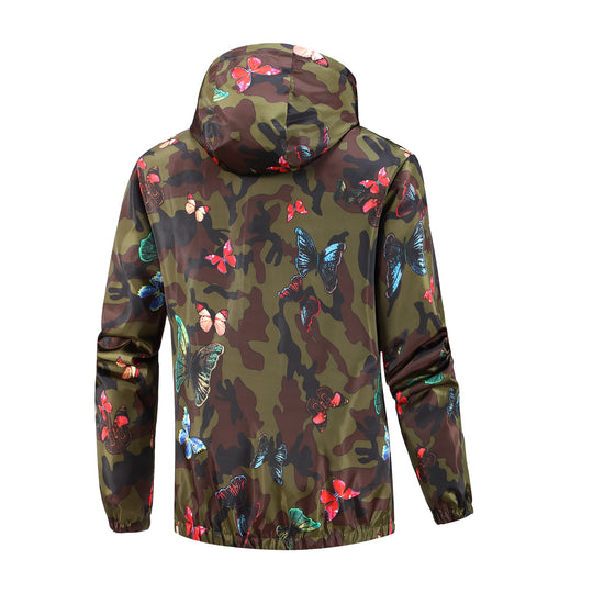Damen Leichte Kapuzenjacke mit floralem Muster Shop Nory