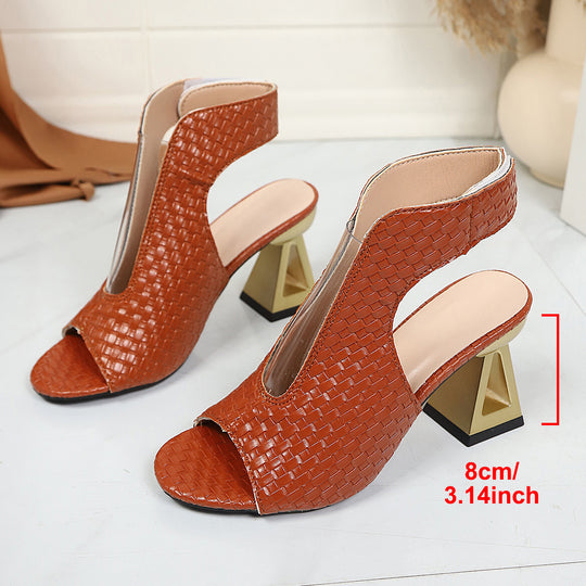 Damen GewShop Noryte Peeptoe-Sandaletten mit Cut-Outs und skulpturalem Absatz Shop Nory