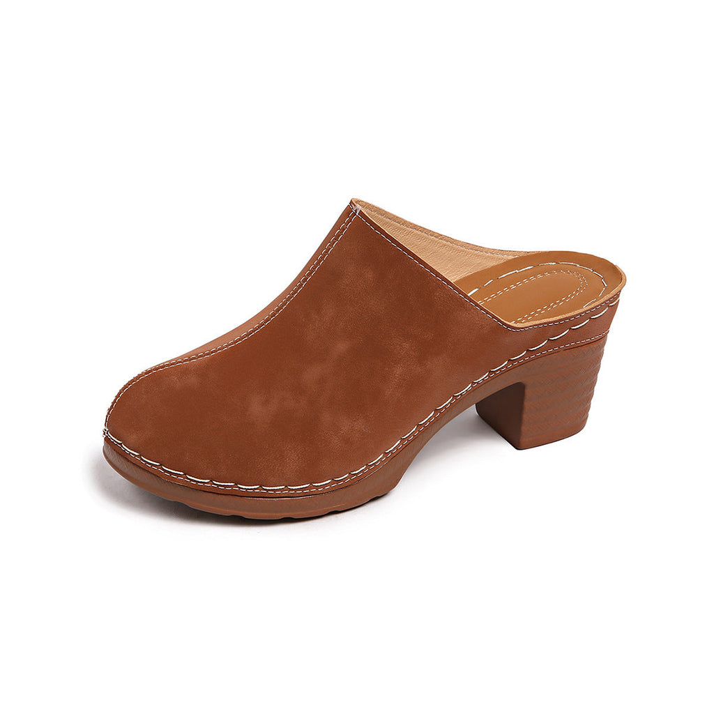 Damen Casual Clogs mit komfortablem Absatz und edlem Wildleder